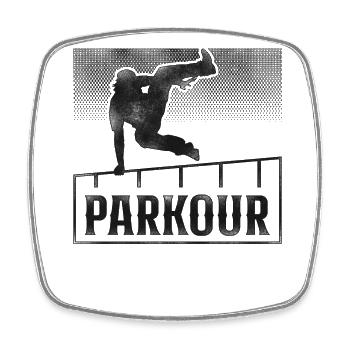 Parkour Free Running Traceur - Viereckiger Kühlschrankmagnet - Weiß - Vorne