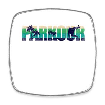 Parkour Free Running Traceur Retro - Square fridge magnet - white - Front