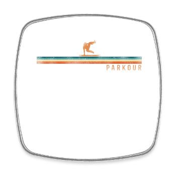 Parkour Free Running Traceur Retro - Square fridge magnet - white - Front