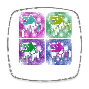 Parkour Free Running Traceur 80S - Viereckiger Kühlschrankmagnet - Weiß - Vorne