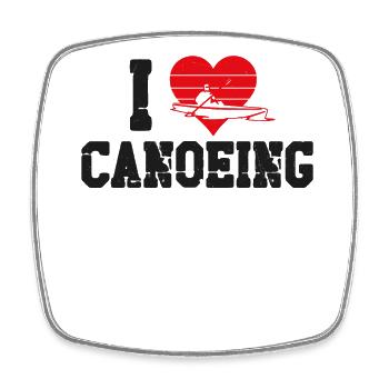 Canoe Canoeing Heart Vintage I - Viereckiger Kühlschrankmagnet - Weiß - Vorne