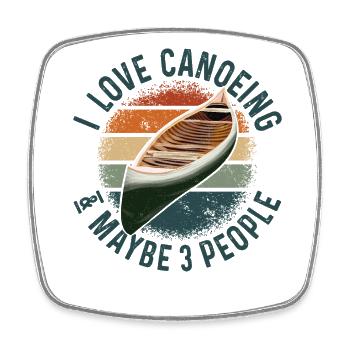 Canoe Canoeing Vintage Retro I - Viereckiger Kühlschrankmagnet - Weiß - Vorne
