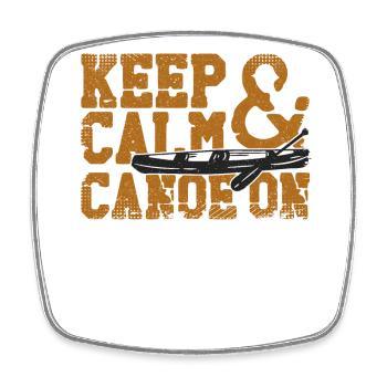Canoe Canoeing Vintage Keep Calm - Viereckiger Kühlschrankmagnet - Weiß - Vorne