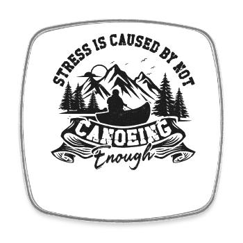 Canoe Canoeing Vintage Stress Is - Viereckiger Kühlschrankmagnet - Weiß - Vorne