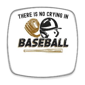 Baseball Fan Vintage There Is No - Viereckiger Kühlschrankmagnet - Weiß - Vorne