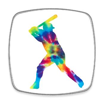 Baseball Fan Tie Dye Batter - Viereckiger Kühlschrankmagnet - Weiß - Vorne