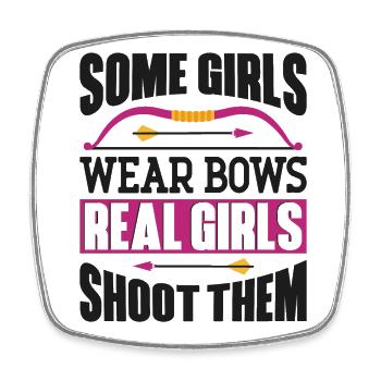 Archery Bow Archer Girl Some Girls - Square fridge magnet - white - Front