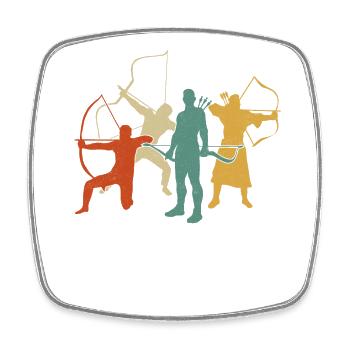 Archery Bow Archer Retro Vintage - Viereckiger Kühlschrankmagnet - Weiß - Vorne