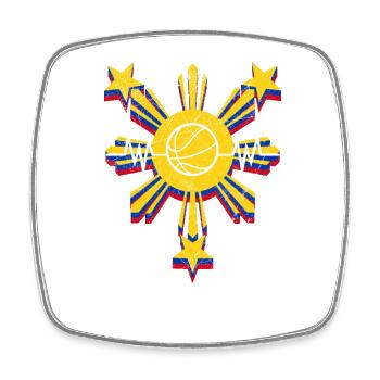 Philippines Filipino Flag Basketball I Cadeau - Magnet carré - blanc - Devant