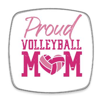 Volleyball Player Team Mom Mother - Square fridge magnet - white - Front