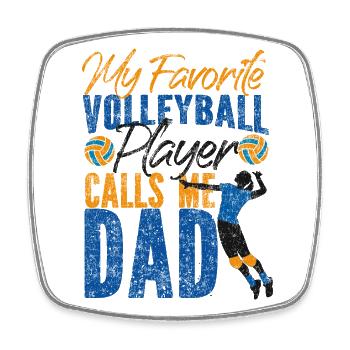 Volleyball Player Team Dad Father - Square fridge magnet - white - Front