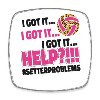 Volleyball Player Team Setter - Square fridge magnet - white - Front