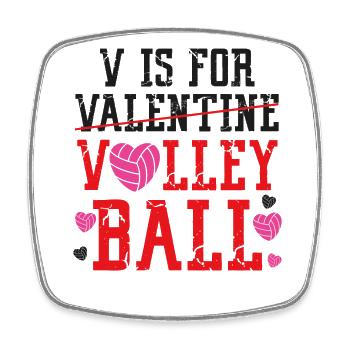 Volleyball Player Team Valentines - Square fridge magnet - white - Front
