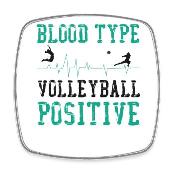 Groupe sanguin de l’équipe de volleyball - Magnet carré - blanc - Devant