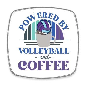 Volleyball Player Team Coffee - Square fridge magnet - white - Front