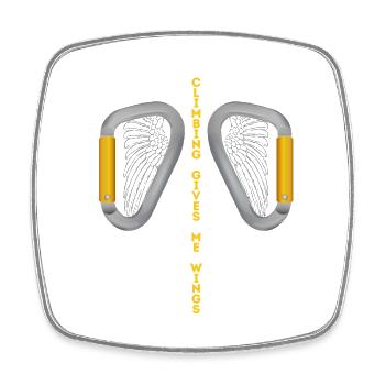 Carabiner Rock Climbing - Square fridge magnet - white - Front