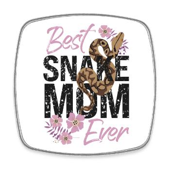 Snake Serpent Mom Mother Best - Viereckiger Kühlschrankmagnet - Weiß - Vorne