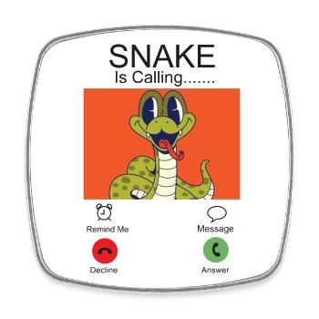 Snake Serpent Phone Display Snake - Square fridge magnet - white - Front