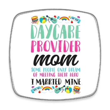 Childcare Daycare Provider Teacher - Square fridge magnet - white - Front