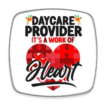 Childcare Daycare Provider Teacher - Square fridge magnet - white - Front