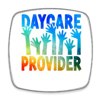 Childcare Daycare Provider Teacher - Square fridge magnet - white - Front