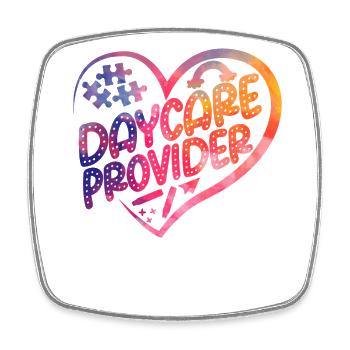Childcare Daycare Provider Teacher - Square fridge magnet - white - Front