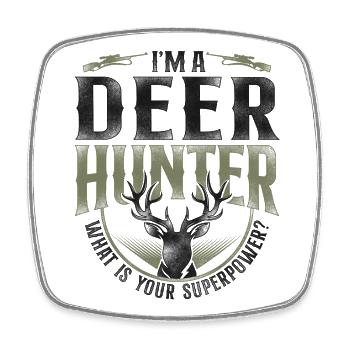 Buck Deer Hunting Hunter Vintage - Square fridge magnet - white - Front