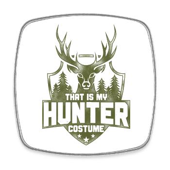 Buck Deer Hunting Hunter Halloween - Viereckiger Kühlschrankmagnet - Weiß - Vorne