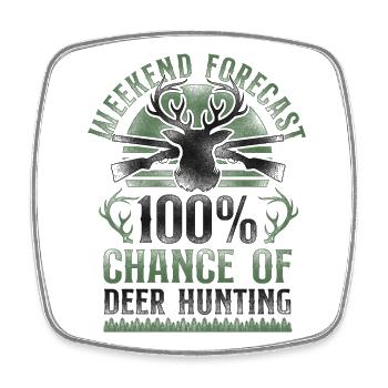 Buck Deer Hunting Hunter Vintage - Magnet carré - blanc - Devant