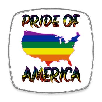 pride america queer gay lesbian love bi trans - Square fridge magnet - white - Front