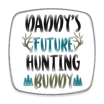 Buck Deer Hunting Hunter Kid - Viereckiger Kühlschrankmagnet - Weiß - Vorne