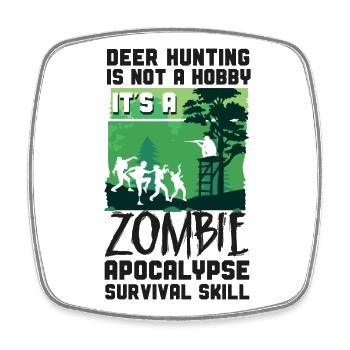 Chasseur de cerfs Buck Zombie - Magnet carré - blanc - Devant