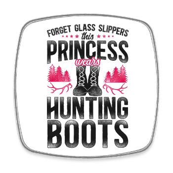 Buck Deer Hunting Hunter Girl - Viereckiger Kühlschrankmagnet - Weiß - Vorne