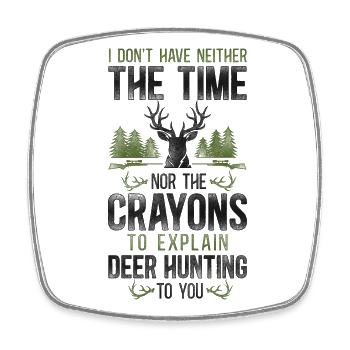 Buck Deer Hunting Hunter Vintage I - Magnet carré - blanc - Devant