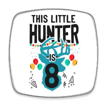 Buck Deer Hunting Hunter Kid - Viereckiger Kühlschrankmagnet - Weiß - Vorne