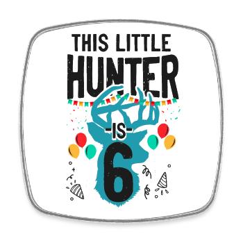 Buck Deer Hunting Hunter Kid - Viereckiger Kühlschrankmagnet - Weiß - Vorne