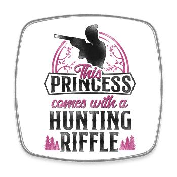 Buck Deer Hunting Hunter Girl - Viereckiger Kühlschrankmagnet - Weiß - Vorne