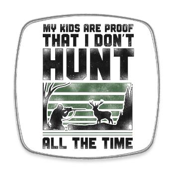 Buck Deer Hunting Hunter Vintage - Magnet carré - blanc - Devant