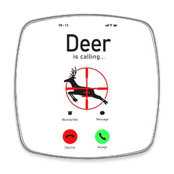 Buck Deer Hunting Hunter Phone - Square fridge magnet - white - Front