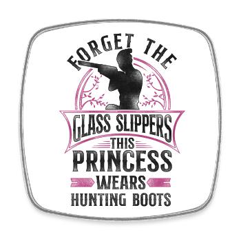 Buck Deer Hunting Hunter Girl - Viereckiger Kühlschrankmagnet - Weiß - Vorne