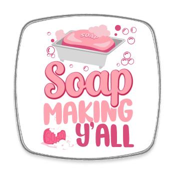 Soap Making Crafting Soap Making - Square fridge magnet - white - Front