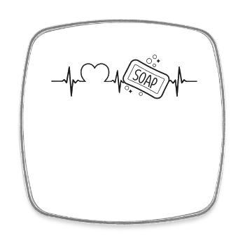 Fabrication de savon Crafting Heartbeat - Magnet carré - blanc - Devant