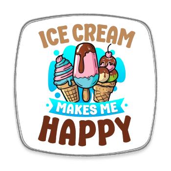 Crème glacée Cone Popsicle Crème glacée - Magnet carré - blanc - Devant