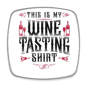 Sommelier Wine Drinking Tasting - Square fridge magnet - white - Front