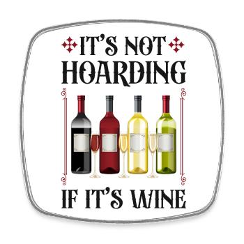 Sommelier Wine Drinking Tasting - Square fridge magnet - white - Front