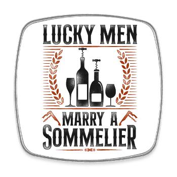 Sommelier Wine Drinking Tasting - Viereckiger Kühlschrankmagnet - Weiß - Vorne