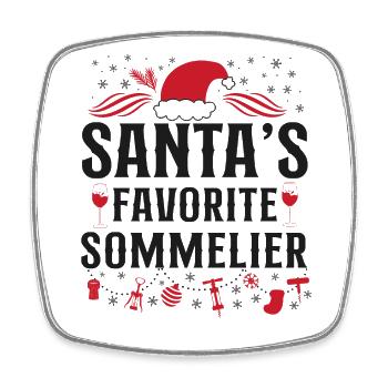 Sommelier Wine Drinking Tasting - Square fridge magnet - white - Front