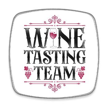 Sommelier Wine Drinking Tasting - Square fridge magnet - white - Front