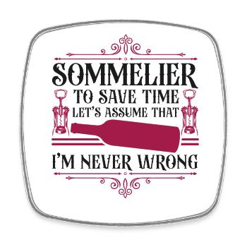 Sommelier Wine Drinking Tasting - Viereckiger Kühlschrankmagnet - Weiß - Vorne