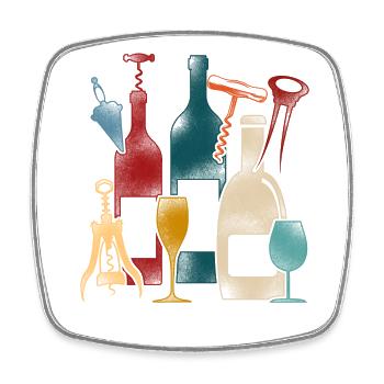 Sommelier Wine Drinking Tasting - Square fridge magnet - white - Front